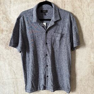 Banana Republic Men’s Blue Gray Button Down Linen Blend Shirt